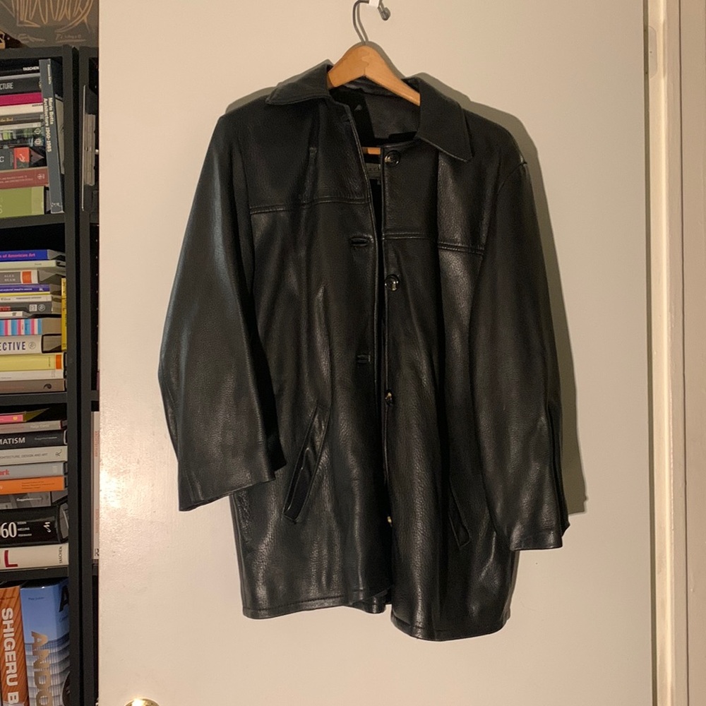 Vintage Black Leather Coat
